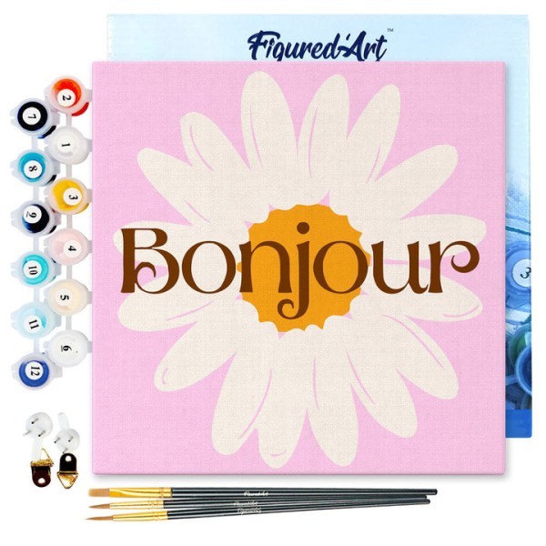 Mini kit da dipingere con i numeri - Bonjour