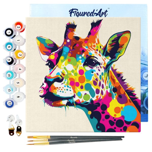 Mini kit dipingere con i numeri - Giraffa Pop Art