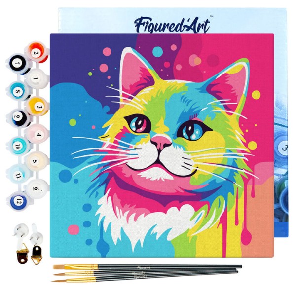 Mini kit dipingi con i numeri - Gatto Pop Art